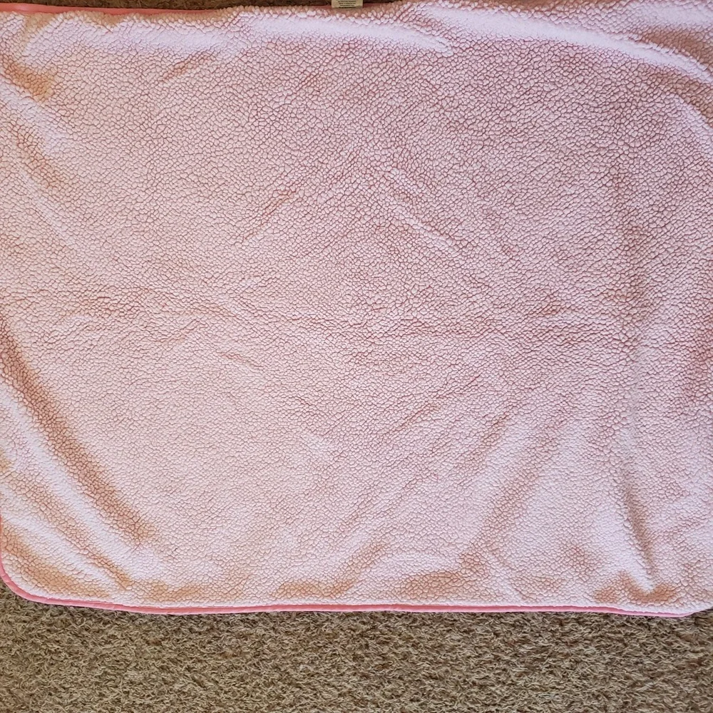 Carters Pink Safari Jungle Jill‎ Baby Blanket Zebra Monkey Giraffe Sherpa Vtg